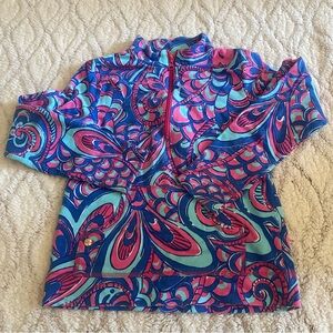 Lilly Pulitzer Top Girls XL 12-14 Brewster Blue Reel Me In Mini Skipper Shirt